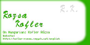 rozsa kofler business card